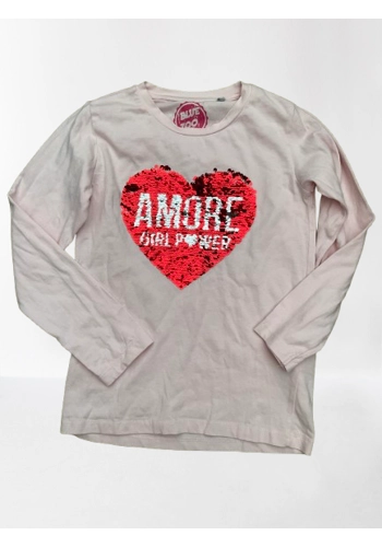 Bluezoo 8-9 years girls pink red sequin amour top