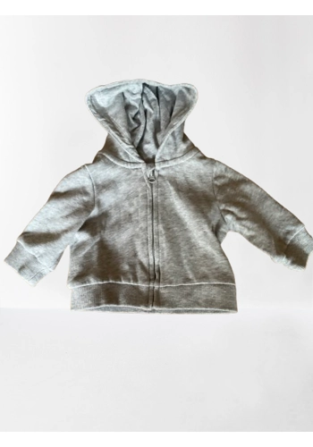 H&M o-1 months grey zip up top