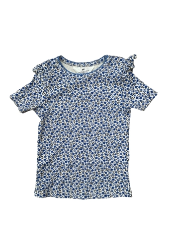 H&M girls floral t-shirt with frills 4-6 years