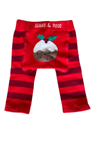 Blade & Rose unisex kids Christmas pudding design leggings 0-6 months