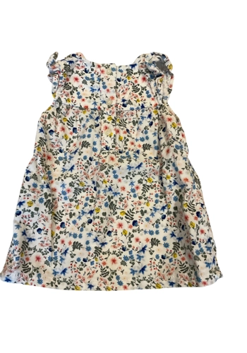 M&S pretty floral fine cord baby girl dress 0-3 months