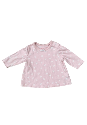 Next baby girl pink heart top 0-3 months
