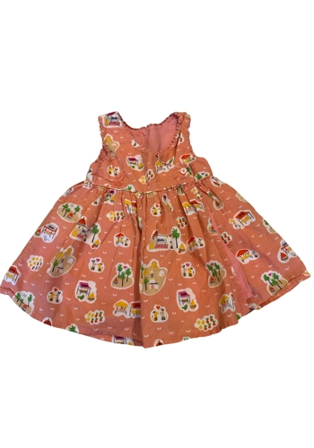 M&S pretty baby girl 0-3 months lined coral dress