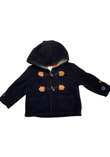 Junior J baby boy 3-6 months navy fleece duffle coat
