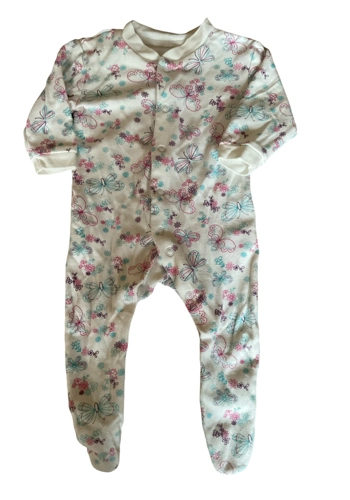Tesco baby girl floral sleep suit 0-3 months VGC