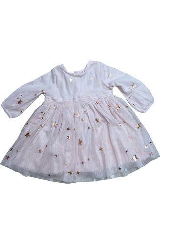 Kite & Cosmic baby girl soft pink party star dress 3-6 months hardly worn