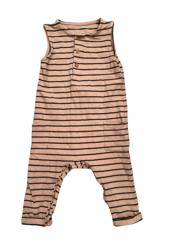 H&M beige cotton jersey striped romper unisex 6-9 months