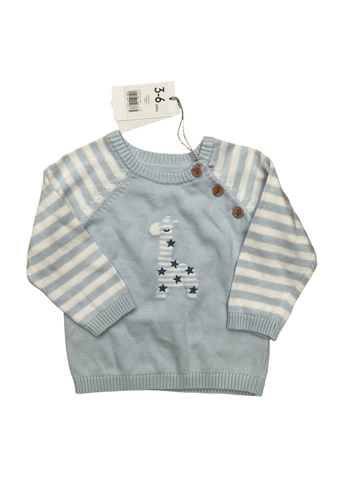 BNWT Mothercare baby boy cotton giraffe jumper 3-6 months new