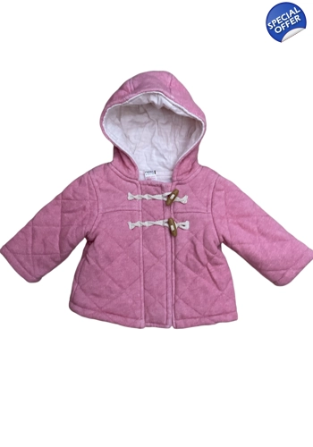 Next baby girl 3-6 months pink jersey quilted jacket