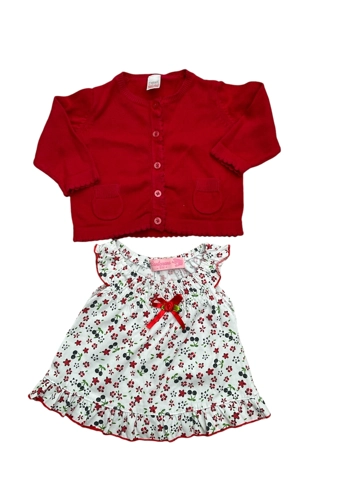Next baby girl red cardigan Cantarama top months 3-6 months VGC