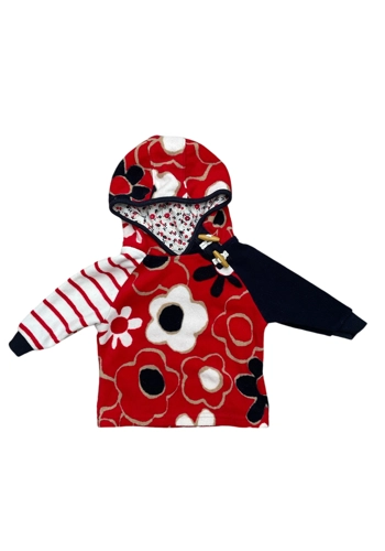 Next pretty fleece hooded top baby girl 6-9 months VGC