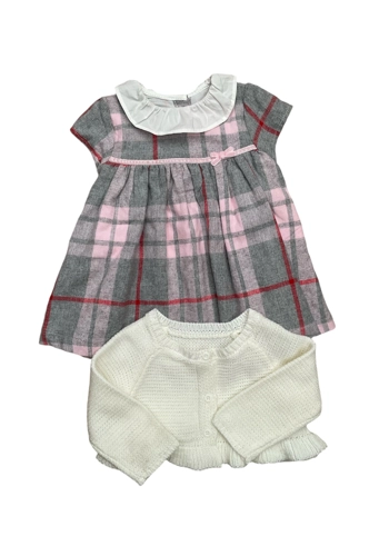 Nutmeg baby girl tartan winter dress bolero cardigan outfit 3-6 months new without tags