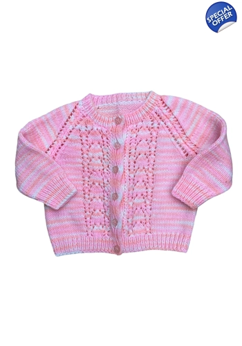 Baby girl vintage pink cardigan 3-6 months vgc