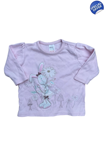 Next baby girl rabbit top 0-3 months VGC