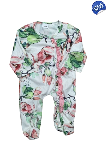 Pretty baby girl floral sleep suit 0-3 months VGC