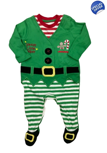 Elf Christmas sleep suit 3-6 months VGC
