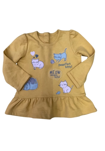 George 12-18 months cat design tunic top VGC