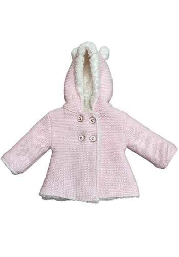 Nutmeg pretty pink knitted 0-3 months jacket baby girl