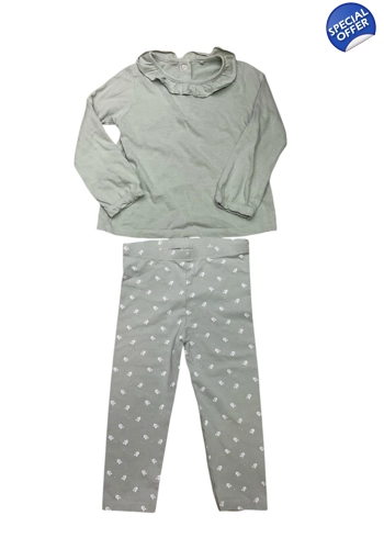 Tu girls 18-24 months mint green leggings outfit good condition