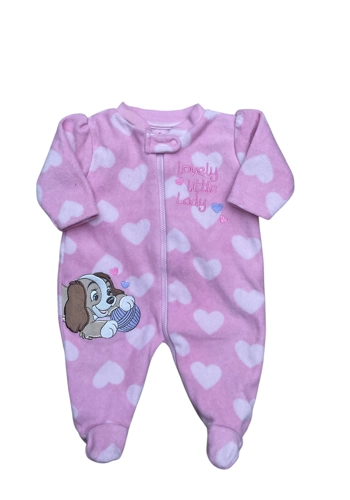 Disney baby girl first size 9lbs fleece sleep suit vgc