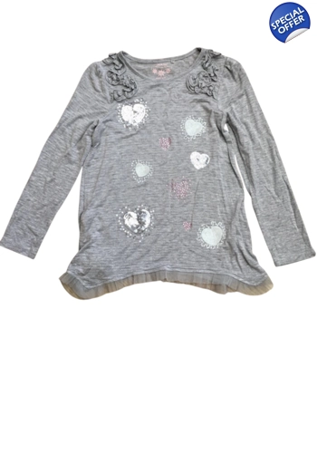 Pretty girls 8 years heart sequin tunic top 8 years vgc