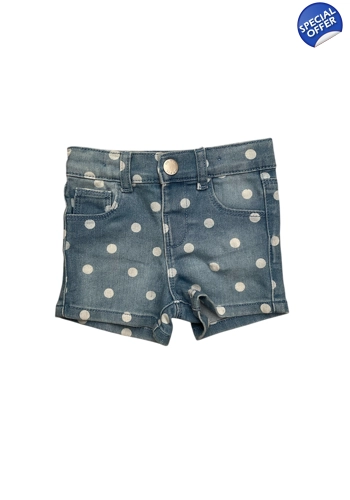 baby girl denim spotty shorts 6-9 months vgc
