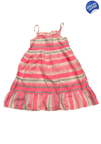 Young Dimension girls pink striped summer dress 2-3 years good condition