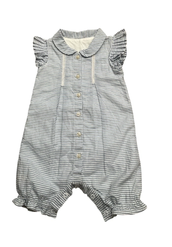 Pretty M&S baby girl striped summer romper vgc