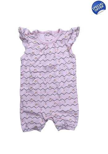 Baby girl short summer pink romper newborn vgc
