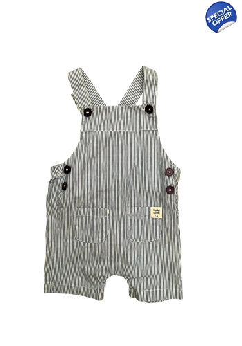 Dunnes Stores baby boy striped summer dungarees 3-6 months vgc