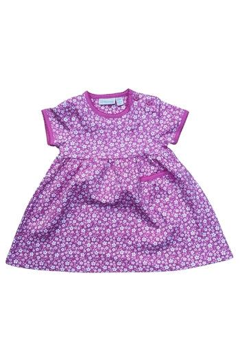 Jojo Maman Bebe pink floral jersey dress 3-6 months vgc