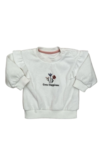 Baby girl ribbed velour top 3-6 months vgc