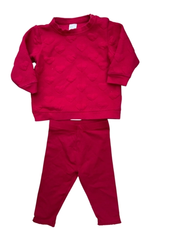 Baby girl red top leggings 6-9 months vgc