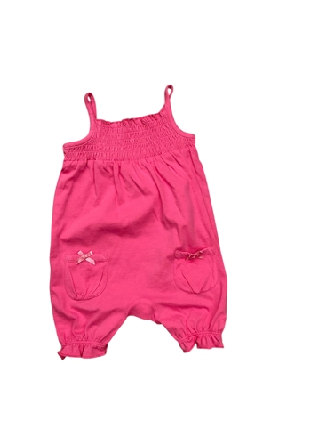 George baby girl pink strappy romper 0-3 months vgc