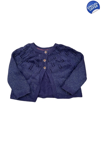 Baby Boden baby girl purple sparkly cardigan 6-12 months vgc