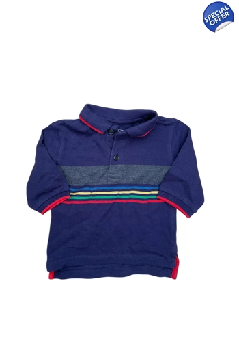 Next baby boy long sleeved polo top 3-6 months vgc