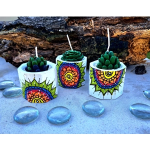 3 Pack Succulent or candle Pot Set Cement Plant Container
