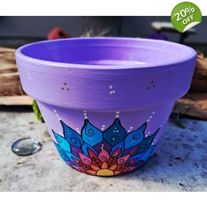 Hand-Painted Mandala Flower Pot – Vibrant, Artistic & One-of-a-Kind