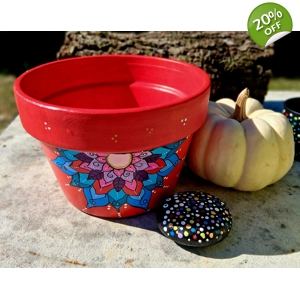 Hand-Painted Mandala Flower Pot – Vibrant, Artistic & One-of-a-Kind
