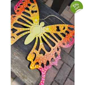Colorful Mandala Wood Hanging Wall Decor Butterfly