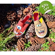 Custom Hand-Painted Kids Shoes | Lightning & Tow Truck Design | Unique Canvas Slip-Ons