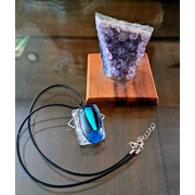 Fused Glass Blue Pendant, Fused Glass Jewelry