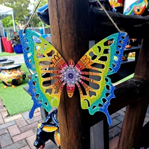 Colorful Mandala Wood Hanging Wall Decor Butterfly