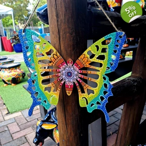 Colorful Mandala Wood Hanging Wall Decor Butterfly