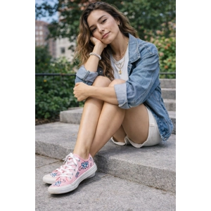 Pink Converse – Size 7 Hand Painted & One of a Kind