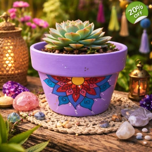 Hand-Painted Mandala Flower Pot – Vibrant, Artistic & One-of-a-Kind