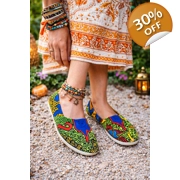 Chatties Colorful Slip-On Flats – Size 6 – Hand-Painted Style – Sleeper Design