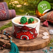 Mandala Small Cement Pot Candle – 5-Inch Handcrafted Candle