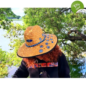 Hand-Painted Mandala Beach Hat – Stylish & Unique