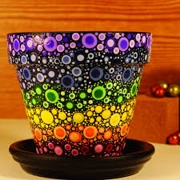 Clay pots, hand-painted